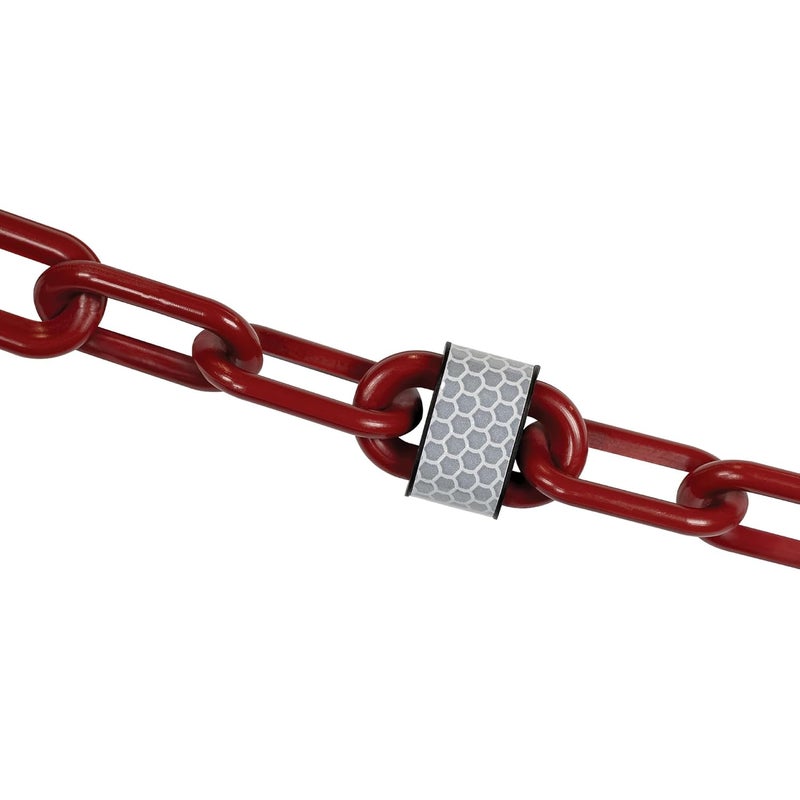Reflective Plastic Barrier Chain, Crimson, 2-Inch Link Diameter, 25-Foot Length (52058-25)